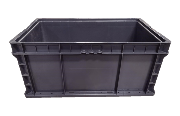 Used HPJ Industries  24" x 15" x 11" Gray Hand Tote Smooth Bottom - Image 3