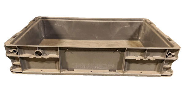 Used HPJ Industries  24" x 15" x 5" Gray Hand Tote Smooth Bottom - Image 3