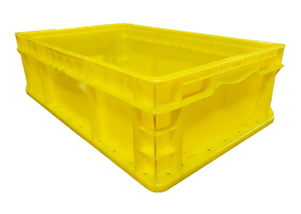 Used HPJ Industries  24" x 15" x 7" Yellow Hand Tote Reinforced Bottom