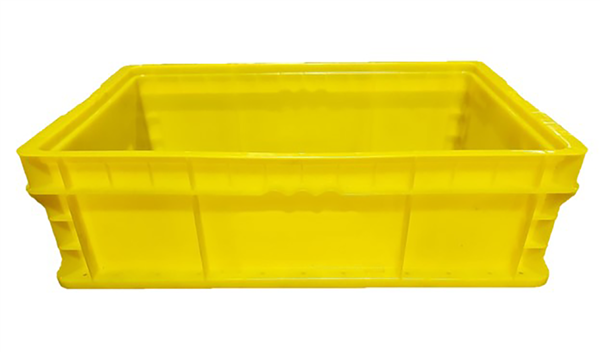 Used HPJ Industries  24" x 15" x 7" Yellow Hand Tote Reinforced Bottom - Image 3