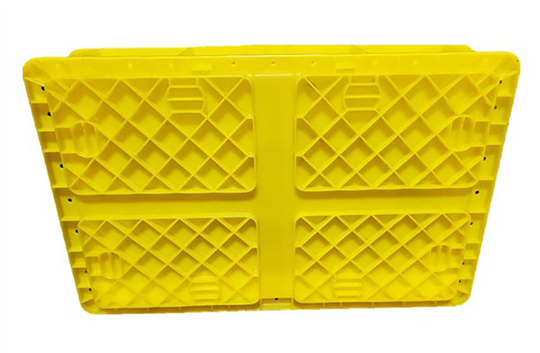 Used HPJ Industries  24" x 15" x 7" Yellow Hand Tote Reinforced Bottom - Image 2