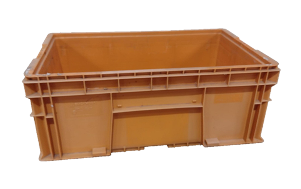 Used HPJ Industries  24" x 15" x 9" Orange Hand Tote Reinforced Bottom - Image 3