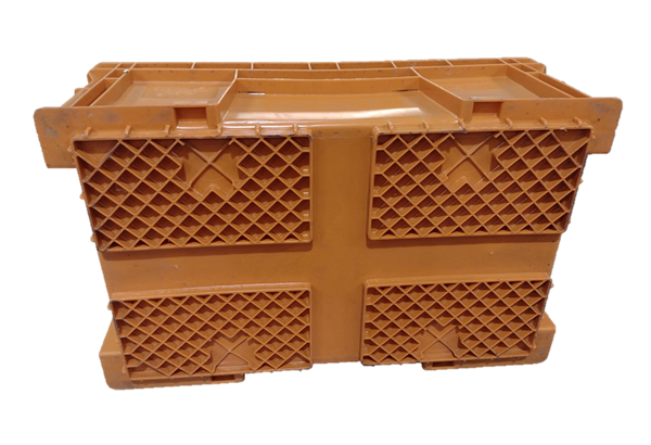 Used HPJ Industries  24" x 15" x 9" Orange Hand Tote Reinforced Bottom - Image 2