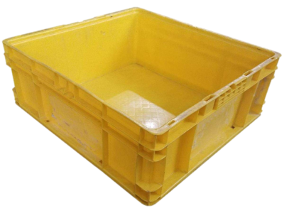 Used HPJ Industries  24" x 22" x 11" Yellow Hand Tote Smooth Bottom