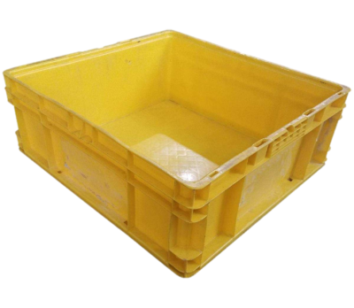 Used HPJ Industries 24" x 22" x 11" Yellow Hand Tote Smooth Bottom