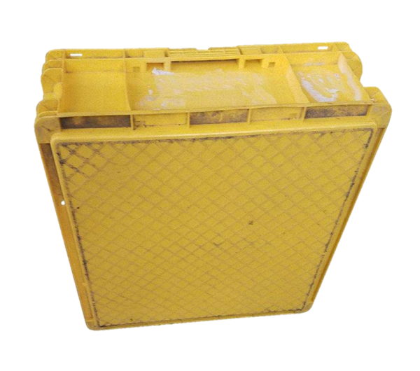 Used HPJ Industries  24" x 22" x 11" Yellow Hand Tote Smooth Bottom - Image 2