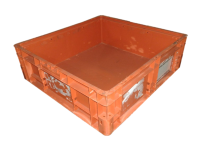 Used HPJ Industries 24" x 22" x 7" Orange Hand Tote Reinforced Bottom