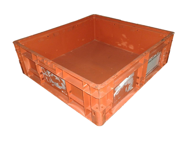 Used HPJ Industries  24" x 22" x 7" Orange Hand Tote Reinforced Bottom