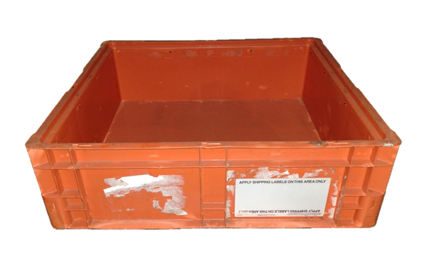 Used HPJ Industries  24" x 22" x 7" Orange Hand Tote Reinforced Bottom - Image 3