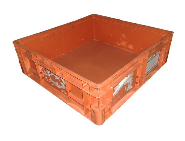 Used HPJ Industries  24" x 22" x 7" Orange Hand Tote Reinforced Bottom - Image 4