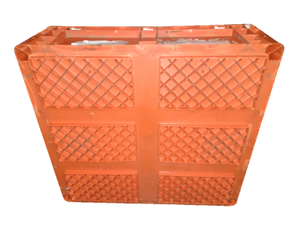 Used HPJ Industries  24" x 22" x 7" Orange Hand Tote Reinforced Bottom - Image 2