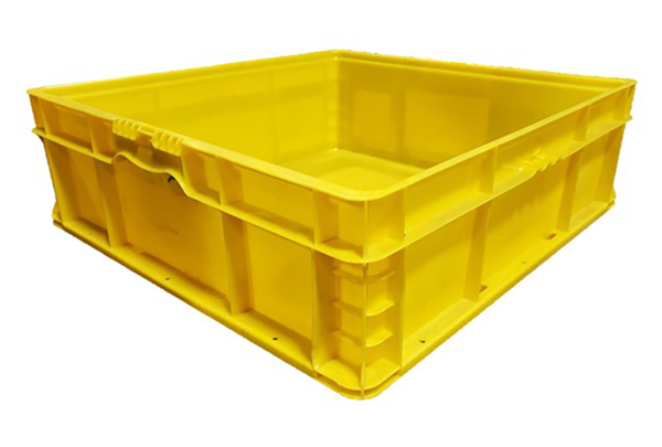 Used HPJ Industries  24" x 22" x 7" Yellow Hand Tote Smooth Bottom