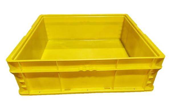 Used HPJ Industries  24" x 22" x 7" Yellow Hand Tote Smooth Bottom - Image 3