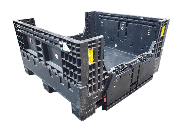 Reconditioned HPJ Industries 45" x 48" x 25" All Black All Good Runner Bulk Container - Image 3