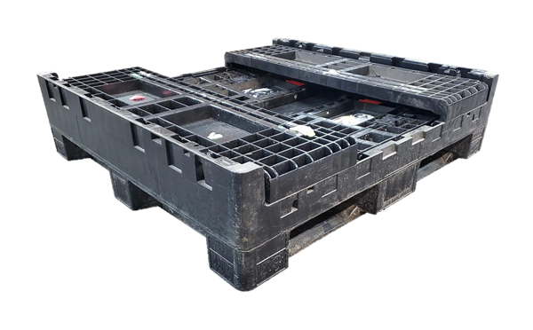 Reconditioned HPJ Industries 45" x 48" x 25" All Black All Good Runner Bulk Container - Image 2