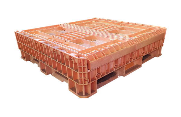 New Orbis 45" x 48" x 34" All Orange HDRNV Bulk Container - Image 2