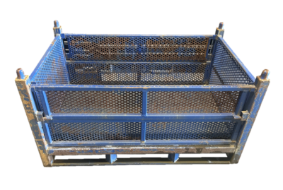 Used HPJ Industries 48" x 30" x 26" Perforated Steel Tub - 2 Drop Doors 48" Sides
