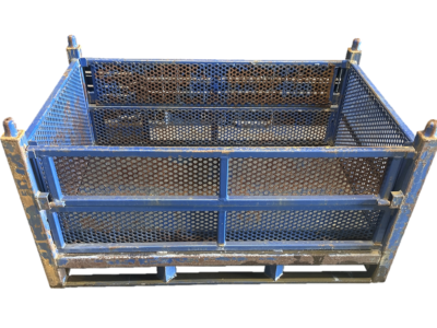 Used HPJ Industries  48" x 30" x 26" Perforated Steel Tub with  Downs - 2 Drop Doors 48" Side.