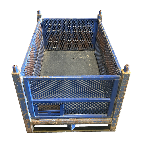Used HPJ Industries  48" x 30" x 26" Perforated Steel Tub with  Downs - 2 Drop Doors 48" Side. - Image 2