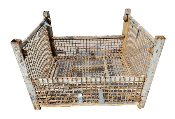 Used HPJ Industries 53" x 48" x 38" Wire Basket 53" Side - 2 Drop Doors - Image 4