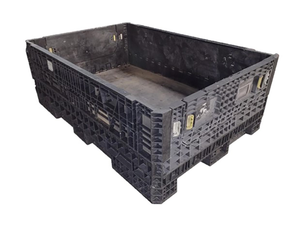 Reconditioned HPJ Industries 70" x 48" x 25" All Black Bulk Container - 2 Drop Doors