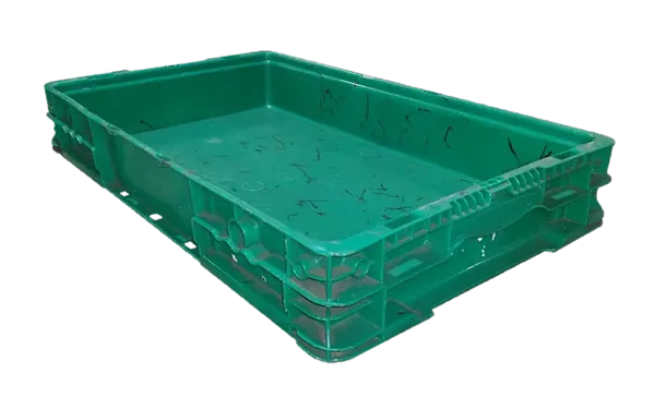 Used HPJ Industries  24" x 15" x 4" Green Hand Tote Reinforced Bottom