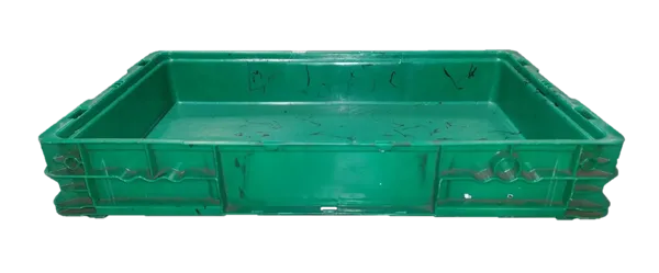 Used HPJ Industries  24" x 15" x 4" Green Hand Tote Reinforced Bottom - Image 4