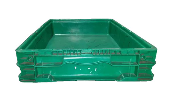 Used HPJ Industries  24" x 15" x 4" Green Hand Tote Reinforced Bottom - Image 5
