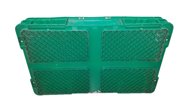 Used HPJ Industries  24" x 15" x 4" Green Hand Tote Reinforced Bottom - Image 2