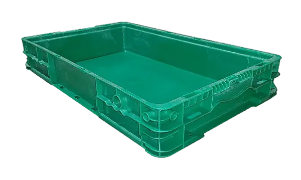 Used HPJ Industries  24" x 15" x 4" Green Hand Tote Smooth Bottom