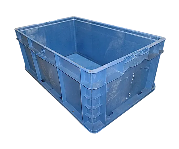 Used HPJ Industries  24" x 15" x 9" Blue Hand Tote Reinforced Bottom