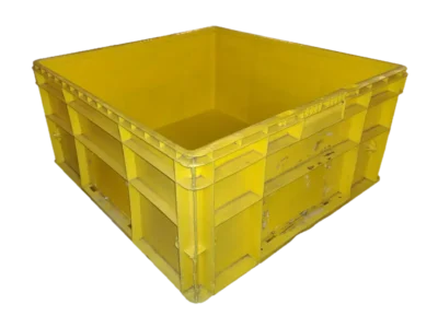 Used HPJ Industries  24" x 22" x 11" Yellow Hand Tote Reinforced Bottom
