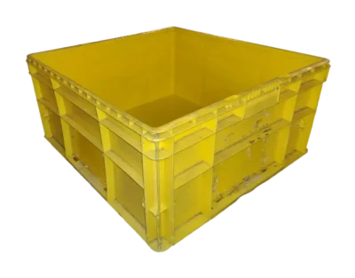 Used HPJ Industries 24" x 22" x 11" Yellow Hand Tote Reinforced Bottom