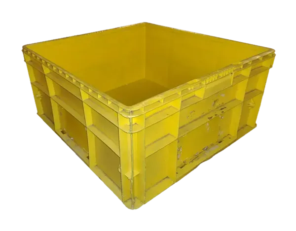 Used HPJ Industries  24" x 22" x 11" Yellow Hand Tote Reinforced Bottom