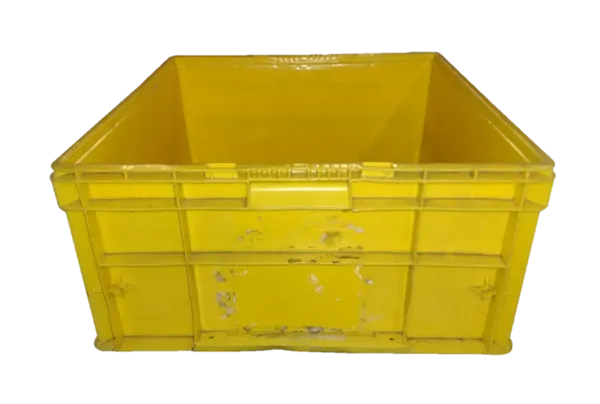 Used HPJ Industries  24" x 22" x 11" Yellow Hand Tote Reinforced Bottom - Image 4