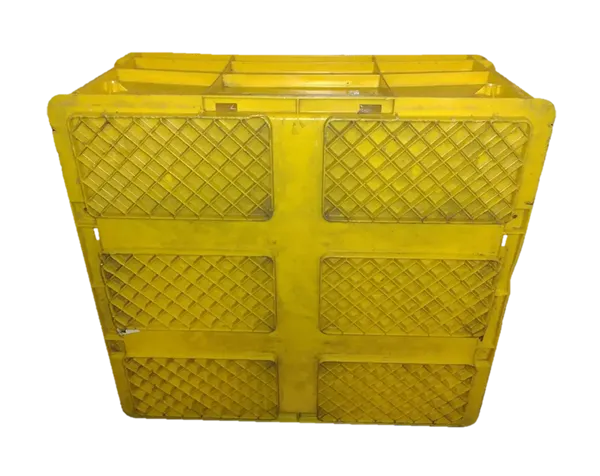 Used HPJ Industries  24" x 22" x 11" Yellow Hand Tote Reinforced Bottom - Image 2