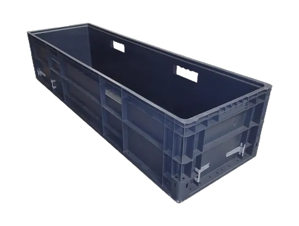 Used HPJ Industries  48" x 15" x 11" Gray Hand Tote Smooth Bottom With Handholds