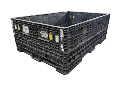 Reconditioned HPJ Industries 70" x 48" x 25" All Black All Good Runner Bulk Container - 2 Drop Doors 48" Side