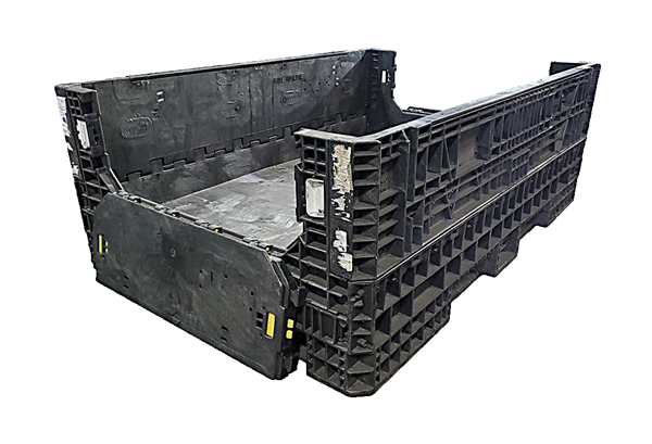 70" x 48" x 25" Reconditioned HPJ Industries All Black All Good Runner Bulk Container - 2 Drop Doors, 48" Side - Image 4