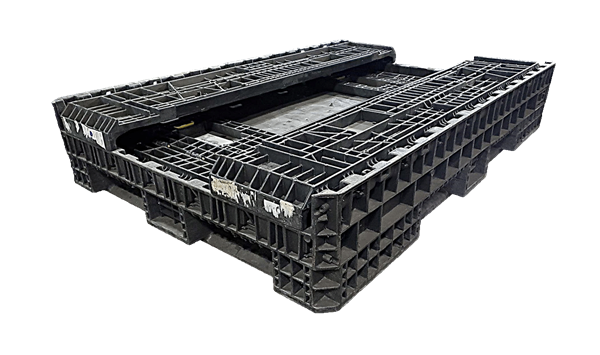 70" x 48" x 25" Reconditioned HPJ Industries All Black All Good Runner Bulk Container - 2 Drop Doors, 48" Side - Image 2