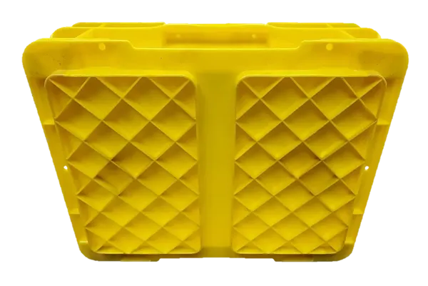 Used HPJ Industries  15" x 12" x 5" Yellow Hand Tote Reinforced Bottom - Image 2