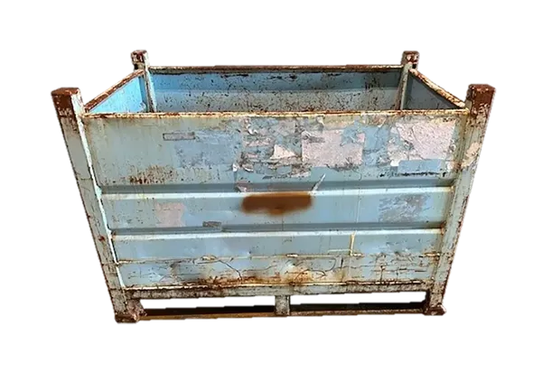 Used HPJ Industries 43.5" x 27.5" x 30" Steel Tub on 27.5 Side - 2 Drop Doors