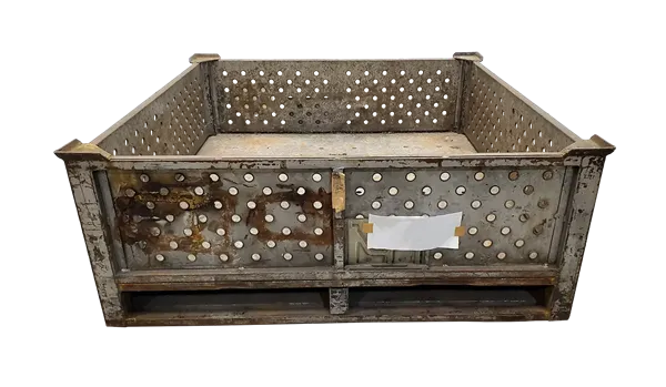 Used HPJ Industries 44"x44"x18" Perforated Steel Tub No Drop Doors - Image 3