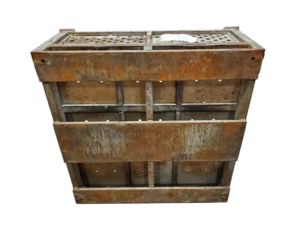 Used HPJ Industries 44"x44"x18" Perforated Steel Tub No Drop Doors - Image 2