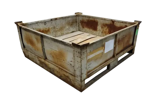 Used HPJ Industries 44" x 44" x 18" Steel Tub No Drop Doors with Slatted Bottoms