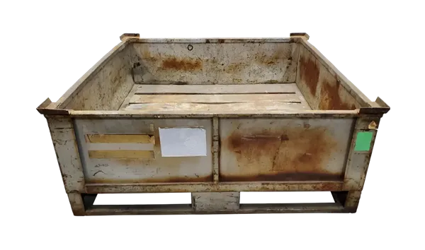Used HPJ Industries 44" x 44" x 18" Steel Tub No Drop Doors with Slatted Bottoms - Image 3
