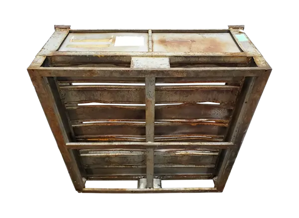 Used HPJ Industries 44" x 44" x 18" Steel Tub No Drop Doors with Slatted Bottoms - Image 4
