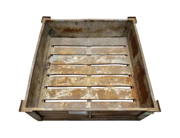 Used HPJ Industries 44" x 44" x 18" Steel Tub No Drop Doors with Slatted Bottoms - Image 2