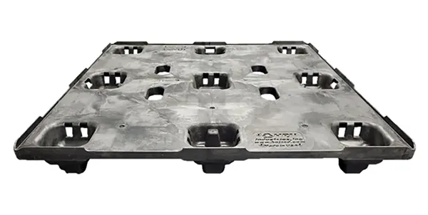 New HPJ Industries  45" x 48" Black SMR Nestable 9 Leg Pallet - Image 2