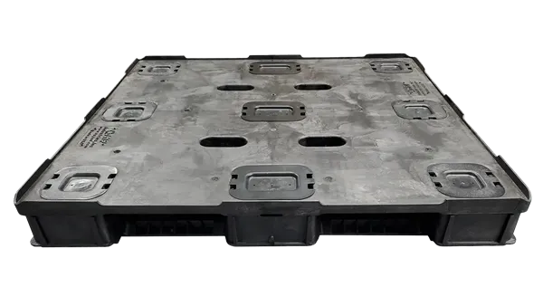 New HPJ Industries  45" x 48" Black SMR Stackable 9 Leg Pallet - Image 3